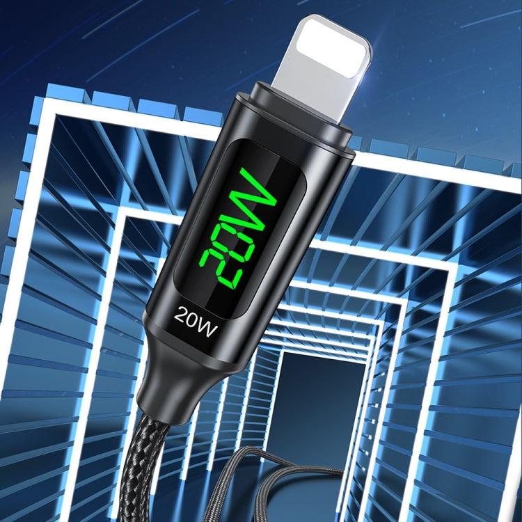 awei CL-123L 1m USB-C / Type-Cから8ピン デジタル表示データ急速充電ケーブル、CL-123L