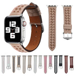 編み込み本革時計バンド、Apple Watch Ultra 49mm / シリーズ 8&7 45mm / SE 2&6&SE&5&4 44mm / 3&2&1 42mm 用、Apple Watch シリーズ 8&7 41mm / SE 2&6&SE&5&4 40mm / 3&2&1 38mm 用