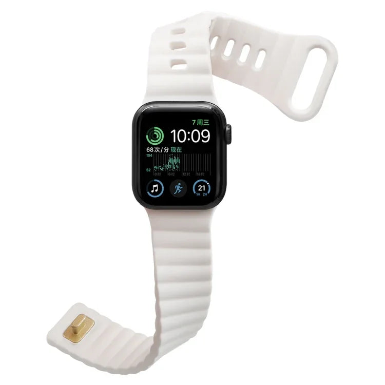 リバースバックルシリコンウォッチバンド Apple Watch Ultra 49mm / Series 8&7 45mm / SE 2&6&SE&5&4 44mm / 3&2&1 42mm用、Apple Watch Series 8&7 41mm / SE 2&6&SE&5&4 40mm / 3&2&1 38mm用