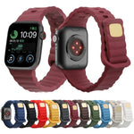 リバースバックルシリコンウォッチバンド Apple Watch Ultra 49mm / Series 8&7 45mm / SE 2&6&SE&5&4 44mm / 3&2&1 42mm用、Apple Watch Series 8&7 41mm / SE 2&6&SE&5&4 40mm / 3&2&1 38mm用