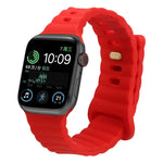 リバースバックルシリコンウォッチバンド Apple Watch Ultra 49mm / Series 8&7 45mm / SE 2&6&SE&5&4 44mm / 3&2&1 42mm用、Apple Watch Series 8&7 41mm / SE 2&6&SE&5&4 40mm / 3&2&1 38mm用