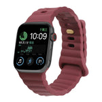 リバースバックルシリコンウォッチバンド Apple Watch Ultra 49mm / Series 8&7 45mm / SE 2&6&SE&5&4 44mm / 3&2&1 42mm用、Apple Watch Series 8&7 41mm / SE 2&6&SE&5&4 40mm / 3&2&1 38mm用