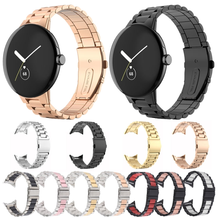 三連 ステンレススチール メタルウォッチバンド, Google Pixel Watch 4 / 3 / 2 / 1 41mm 用