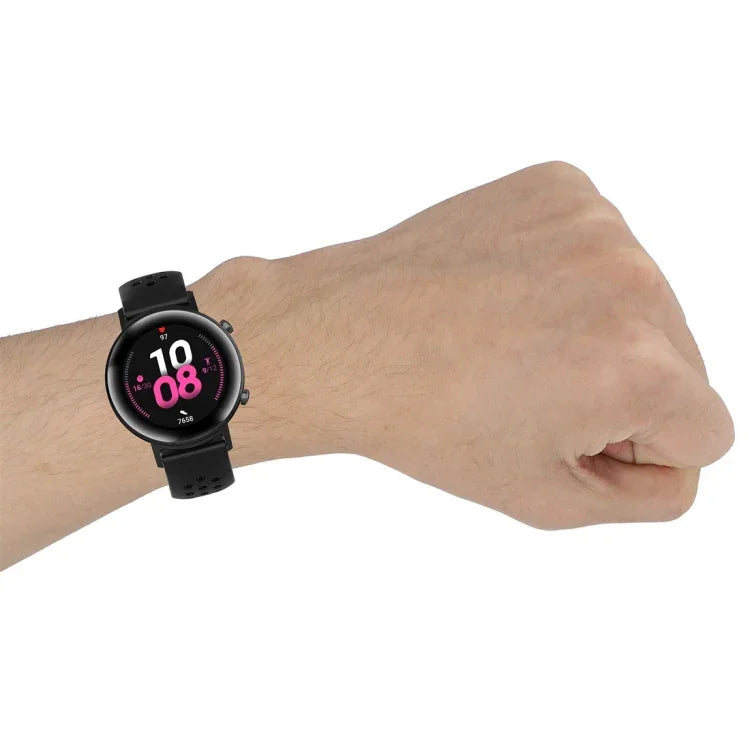 20mm クラスプ ソリッドカラー スポーツリストストラップウォッチバンド、Huawei Watch GT2 42MM用、Galaxy Watch Active2 / Active用