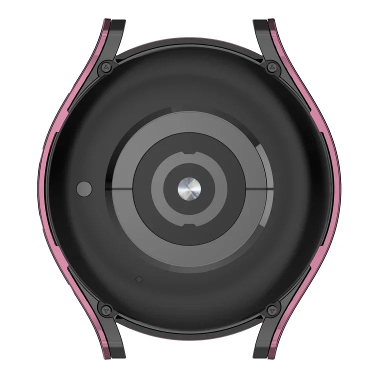 吊り下げ彫刻 ツートン保護ウォッチケース 強化ガラスフィルム付き、Samsung Galaxy Watch5 Pro 45mm用、Samsung Galaxy Watch5 40mm用、Samsung Galaxy Watch5 44mm用、Samsung Galaxy Watch4 40mm用、Samsung Galaxy Watch4 44mm用