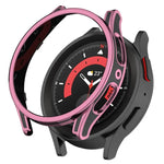 吊り下げ彫刻 ツートン保護ウォッチケース 強化ガラスフィルム付き、Samsung Galaxy Watch5 Pro 45mm用、Samsung Galaxy Watch5 40mm用、Samsung Galaxy Watch5 44mm用、Samsung Galaxy Watch4 40mm用、Samsung Galaxy Watch4 44mm用