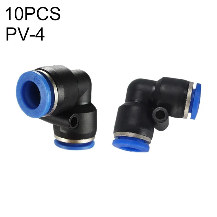 LAIZE 10個入り プラスチックエルボー 空気圧クイックフィッティングコネクター、PV-4、PV-6、PV-8、PV-10、PV-12、PV-14、PV-16