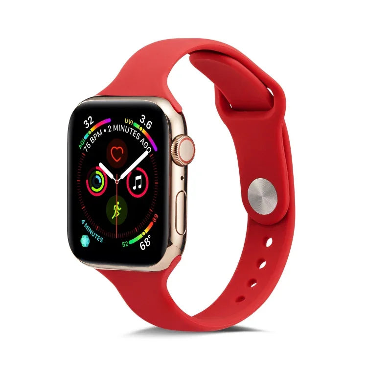 Thin Silicone Replacement Wrist Strap Watchband, For Apple Watch 5/4 44mm & 3/2/1 42mm, For Apple Watch 5/4 40mm & 3/2/1 38mm