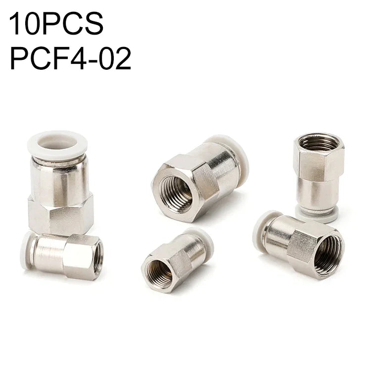 PCF6-02 LAIZE 2個入りメスネジ直線空気圧クイックフィッティングコネクター、PCF4-01 (10個), PCF4-02 (10個), PCF6-01 (10個), PCF6-02 (2個), PCF6-03 (2個), PCF6-04 (1個), PCF8-01 (2個), PCF8-02 (2個), PCF8-03 (1個), PCF8-04 (1個), PCF10-01 (1個)