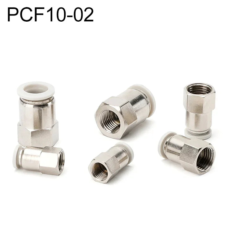PCF6-02 LAIZE 2個入りメスネジ直線空気圧クイックフィッティングコネクター、PCF4-01 (10個), PCF4-02 (10個), PCF6-01 (10個), PCF6-02 (2個), PCF6-03 (2個), PCF6-04 (1個), PCF8-01 (2個), PCF8-02 (2個), PCF8-03 (1個), PCF8-04 (1個), PCF10-01 (1個)