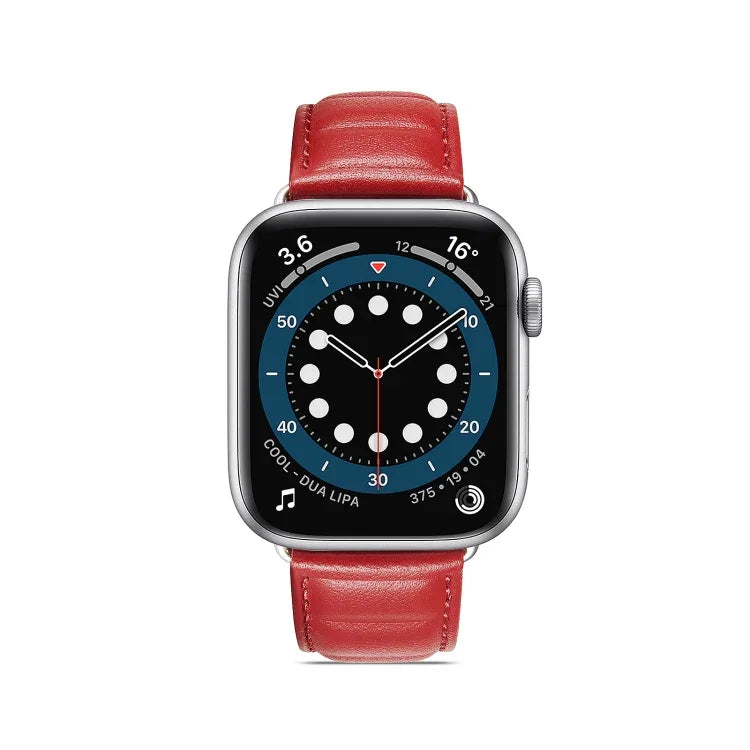 Genuine Leather Watch Band, For Apple Watch Ultra 49mm / Series 8&7 45mm / SE 2&6&SE&5&4 44mm / 3&2&1 42mm, For Apple Watch Series 8&7 41mm / SE 2&6&SE&5&4 40mm / 3&2&1 38mm
