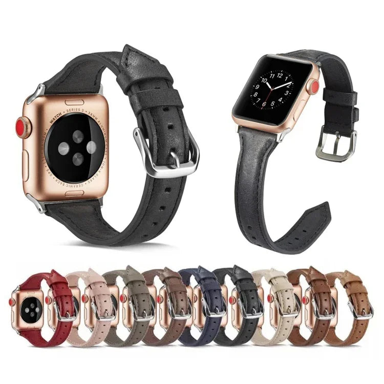 薄型レザー交換用リストストラップバンド、Apple Watch 5/4 44mm & 3/2/1 42mm用、Apple Watch 5/4 40mm & 3/2/1 38mm用