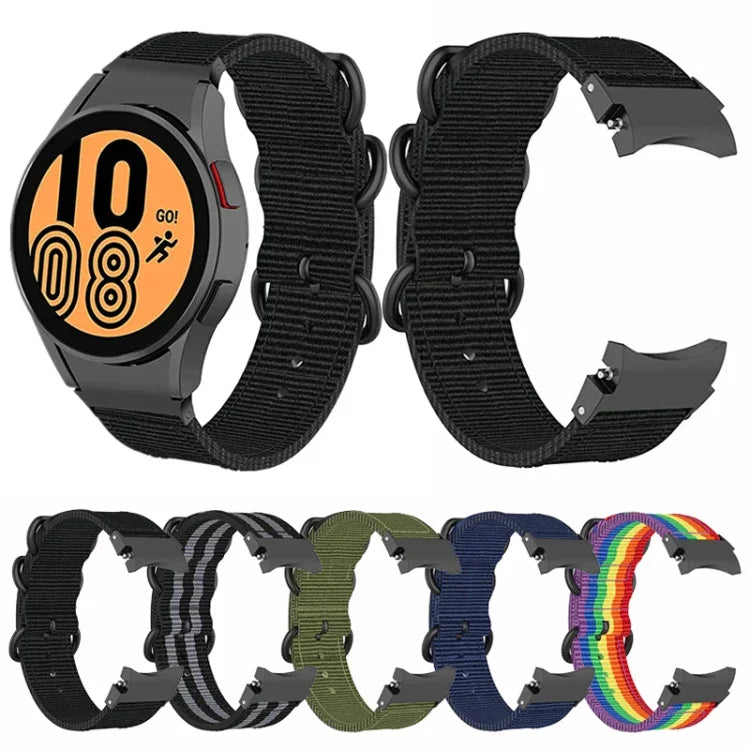 Samsung Galaxy Watch4 / Watch4 Classic / Watch5 / Watch5 Pro用 ナイロン三重リングウォッチバンド