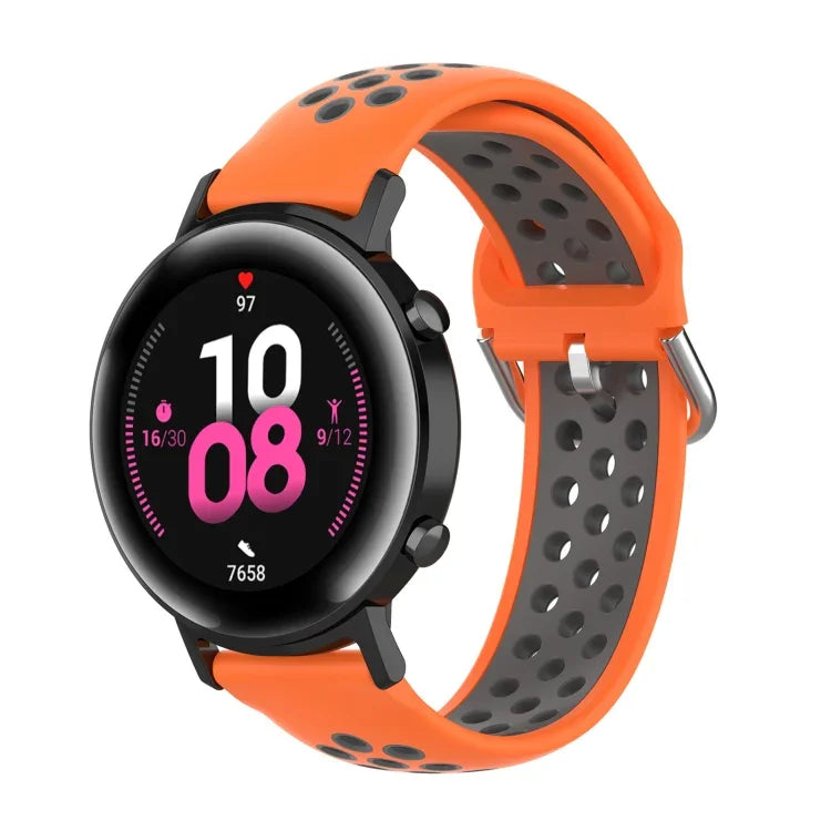 20mm クラスプ ツートーンスポーツリストストラップウォッチバンド、Huawei Watch GT2 42MM用、Galaxy Watch Active2 / Active用