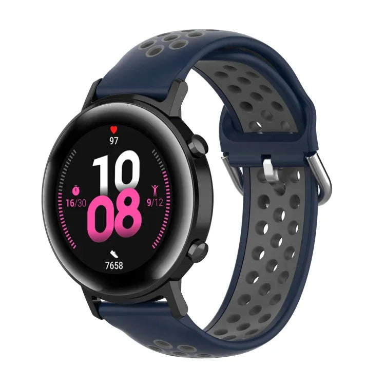 20mm Clasp Two Color Sport Wrist Strap Watchband, For Huawei Watch GT2 42MM, For Galaxy Watch Active2 / Active
