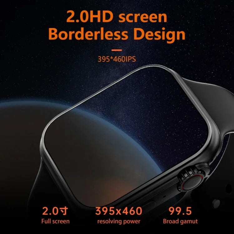 WS8 Pro 2.0インチIPSフルタッチスクリーンスマートウォッチ、IP67防水 心拍数＆血中酸素モニタリング対応／スポーツモード搭載