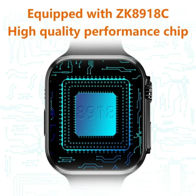 WS8 Pro 2.0インチIPSフルタッチスクリーンスマートウォッチ、IP67防水 心拍数＆血中酸素モニタリング対応／スポーツモード搭載