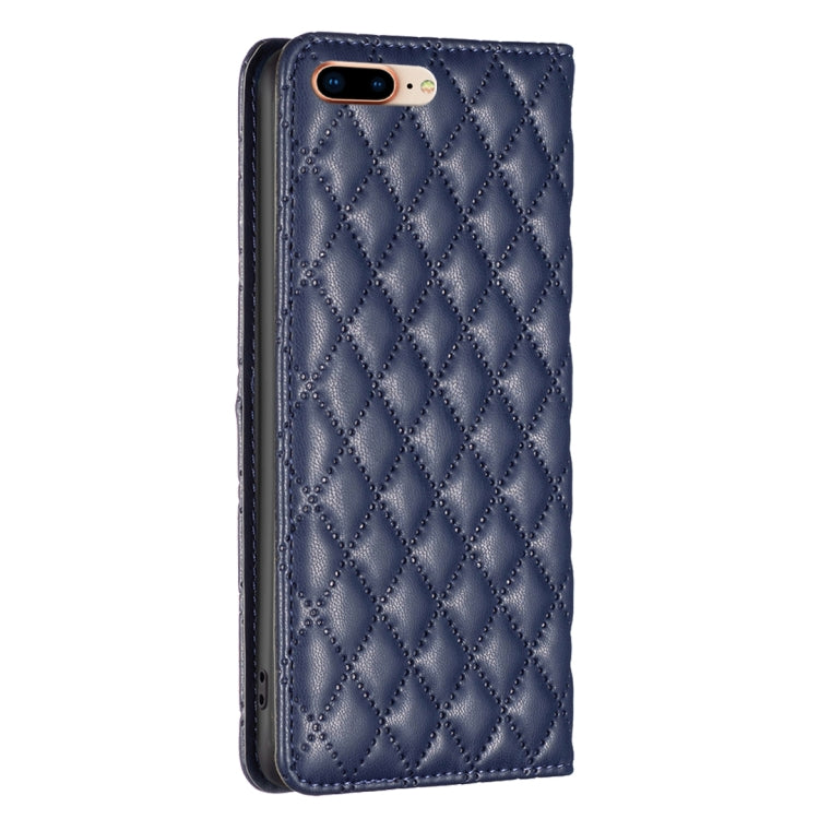 Diamond Lattice Magnetic Leather Flip Phone Case, For iPhone 8 Plus / 7 Plus