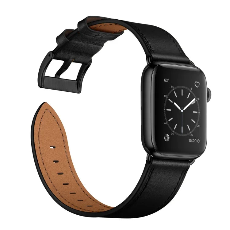 クラシックカウハイド本革ウォッチバンド、Apple Watch Ultra 49mm / シリーズ8＆7 45mm / SE 2＆6＆SE＆5＆4 44mm / 3＆2＆1 42mm用、Apple Watch シリーズ8＆7 41mm / SE 2＆6＆SE＆5＆4 40mm / 3＆2＆1 38mm用