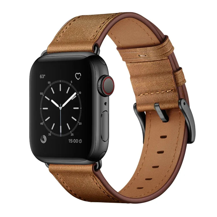 クラシックカウハイド本革ウォッチバンド、Apple Watch Ultra 49mm / シリーズ8＆7 45mm / SE 2＆6＆SE＆5＆4 44mm / 3＆2＆1 42mm用、Apple Watch シリーズ8＆7 41mm / SE 2＆6＆SE＆5＆4 40mm / 3＆2＆1 38mm用
