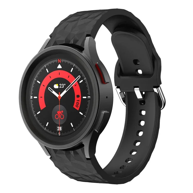 ひし形テクスチャ シリコンウォッチバンド、Samsung Galaxy Watch 5 / Watch 5 Pro用
