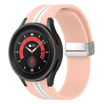 ツートンシルバーバックル シリコンウォッチバンド、Samsung Galaxy Watch 5 Pro用