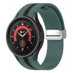 ツートンシルバーバックル シリコンウォッチバンド、Samsung Galaxy Watch 5 Pro用