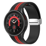 ツートンシルバーバックル シリコンウォッチバンド、Samsung Galaxy Watch 5 Pro用