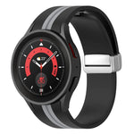 ツートンシルバーバックル シリコンウォッチバンド、Samsung Galaxy Watch 5 Pro用