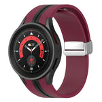 ツートンシルバーバックル シリコンウォッチバンド、Samsung Galaxy Watch 5 Pro用