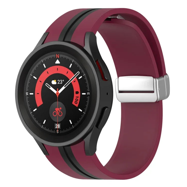 ツートンシルバーバックル シリコンウォッチバンド、Samsung Galaxy Watch 5 Pro用
