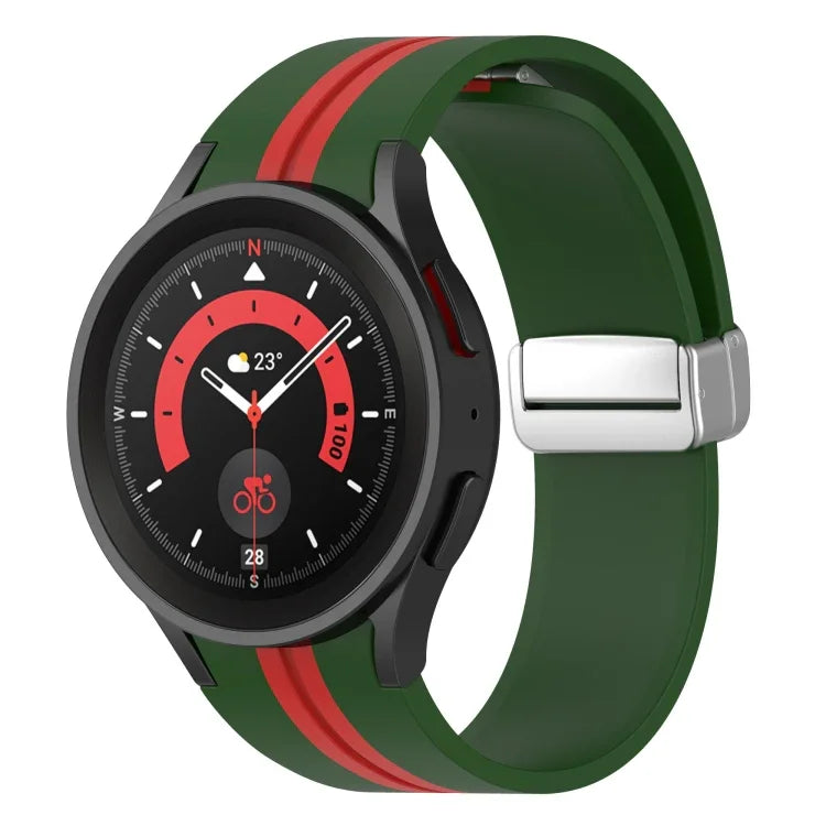 ツートンシルバーバックル シリコンウォッチバンド、Samsung Galaxy Watch 5 Pro用