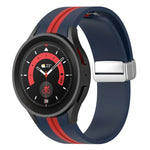 ツートンシルバーバックル シリコンウォッチバンド、Samsung Galaxy Watch 5 Pro用