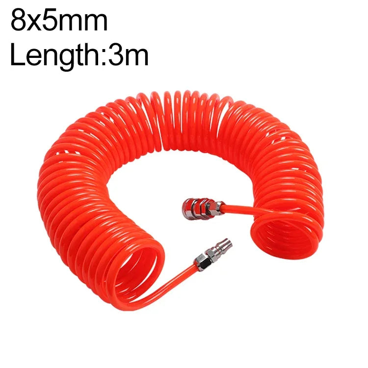 LAIZE コンプレッサー用エアフレキシブルPUスプリングチューブ コネクター付き、8x5mm、3m、コネクター付き、8x5mm、6m、コネクター付き、8x5mm、9m、コネクター付き、8x5mm、12m、コネクター付き、8x5mm、15m、コネクター付き、10x6.5mm、6m、コネクター付き
