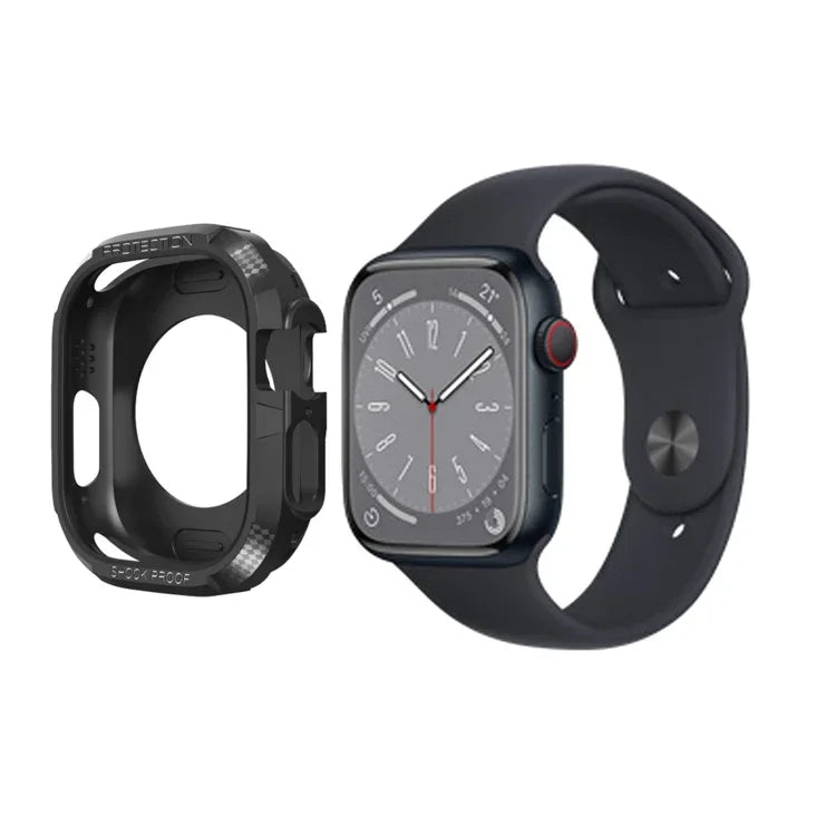 カーボンファイバー衝撃吸収ケース、Apple Watch シリーズ9 / 8 / 7 45mm用