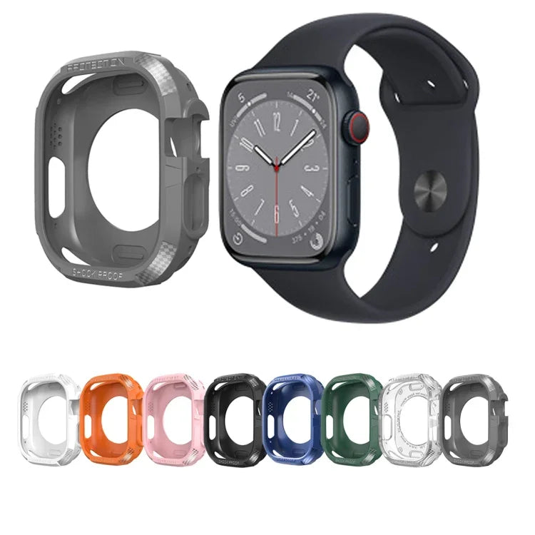 カーボンファイバー衝撃吸収ケース、Apple Watch シリーズ9 / 8 / 7 45mm用