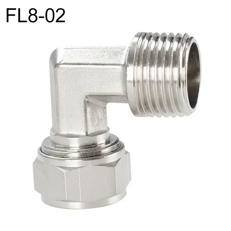 FL6-01 LAIZE ニッケルメッキ銅製トラキア クイックフィッティング ツイストエルボーロック メスコネクター、FL6-01、FL6-02、FL8-01、FL8-02、FL10-01、FL10-02