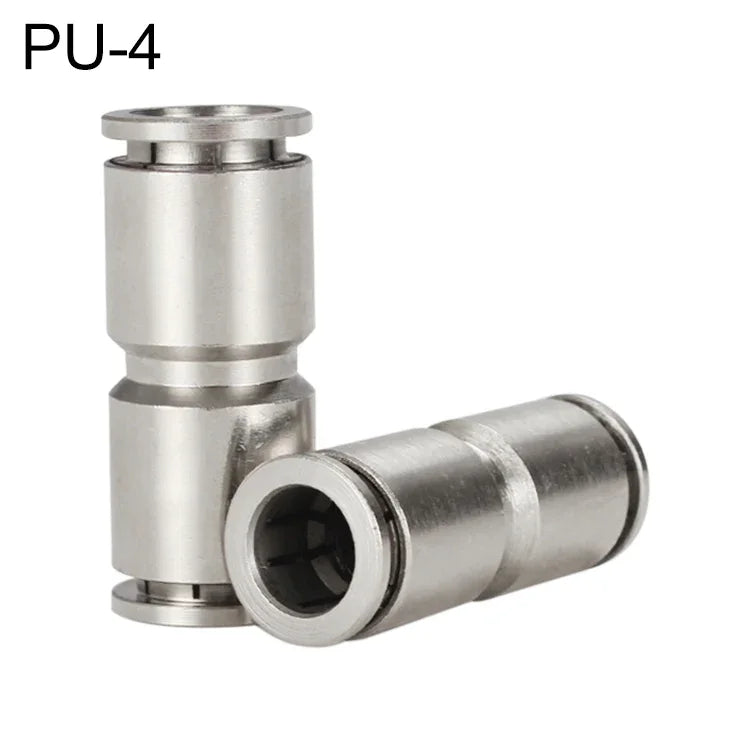 LAIZE ニッケルメッキ銅製直線空気圧クイックフィッティングコネクター、PU-4、PU-6、PU-8、PU-10、PU-12、PU-14、PU-16