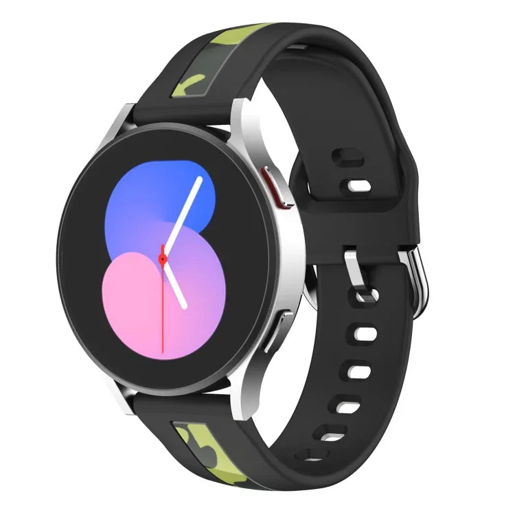縦目プリント シリコンウォッチバンド、Samsung Galaxy Watch 5 40mm / 44mm用、Samsung Galaxy Watch 5 Pro 45mm用