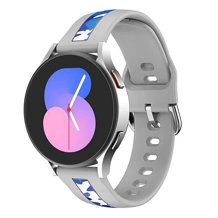 縦目プリント シリコンウォッチバンド、Samsung Galaxy Watch 5 40mm / 44mm用、Samsung Galaxy Watch 5 Pro 45mm用