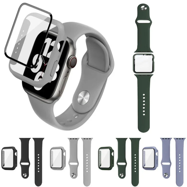 imak シリコンウォッチバンド PCフレーム＆強化ガラスフィルム、Apple Watch SE 2022 40mm用、Apple Watch SE 2022 44mm用