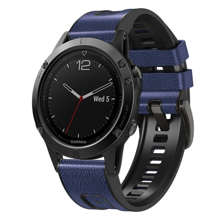 Quick Release Silicone Leather Watch Band, For Garmin Fenix 7