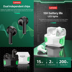 Lenovo GM5 TWS Bluetoothワイヤレススポーツ防水ノイズリダクションゲーミングイヤホン マイク付き、GM5