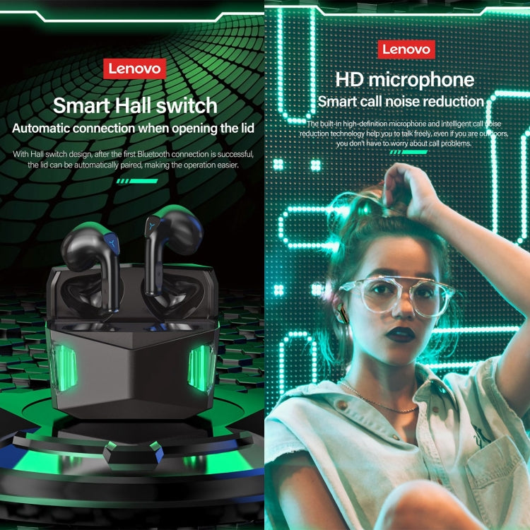 Lenovo GM5 TWS Bluetoothワイヤレススポーツ防水ノイズリダクションゲーミングイヤホン マイク付き、GM5