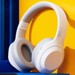 Lenovo TH10 ワイヤレスBluetoothゲーミングバスミュージックスポーツノイズキャンセリングヘッドホン、TH10ホワイト、TH10ブラック