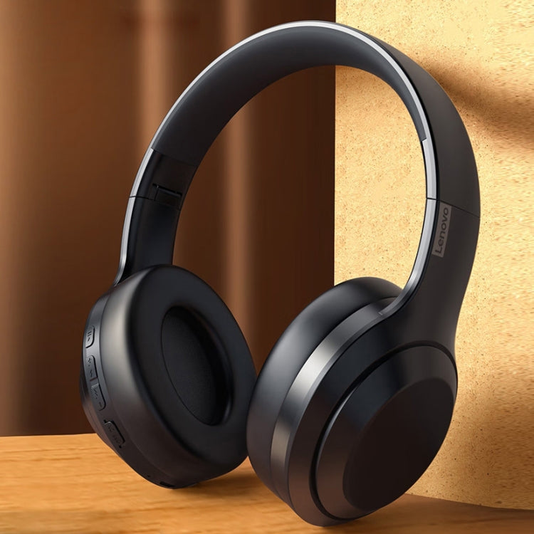 Lenovo TH10 ワイヤレスBluetoothゲーミングバスミュージックスポーツノイズキャンセリングヘッドホン、TH10ホワイト、TH10ブラック