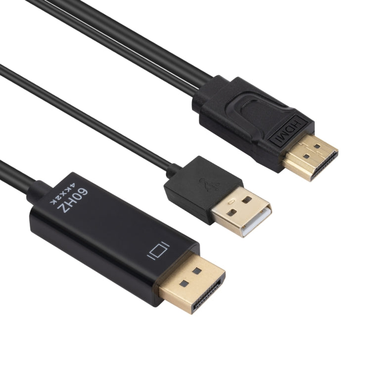 電源付きHDMIからUSB＋DisplayPortアダプターケーブル、長さ：1.8m、180cm