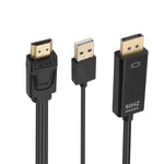 電源付きHDMIからUSB＋DisplayPortアダプターケーブル、長さ：1.8m、180cm