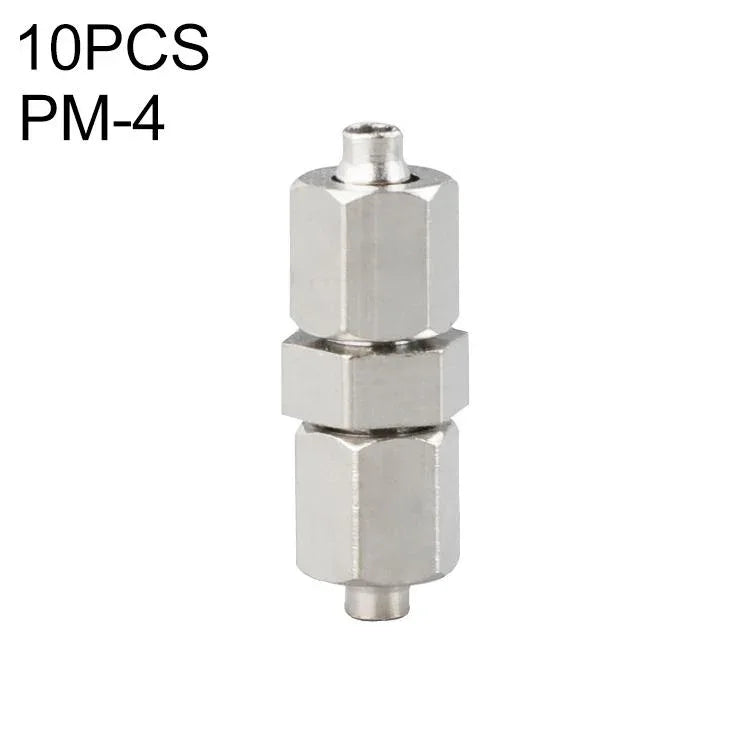 PM-4 LAIZE 2個セット ニッケルメッキ銅製直線空気圧クイックコネクター、PM-4（2個）、PM-6（2個）、PM-8（2個）、PM-10（2個）、PM-12、PM-14、PM-16