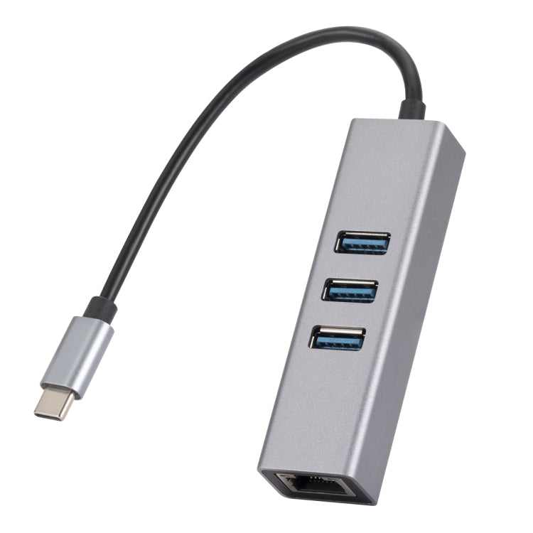SL-030 USB-C / Type-CからギガビットイーサネットRJ45＆3ポートUSB 3.0アダプターコンバーターハブ、USB-C / Type-CからRJ45＆3ポートUSB